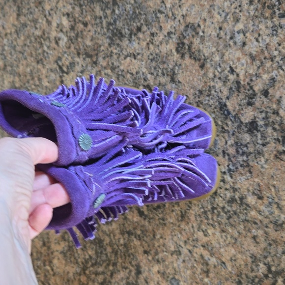 Minnetonka Leather Purple Boots - Size 10 - Picture 3 of 8